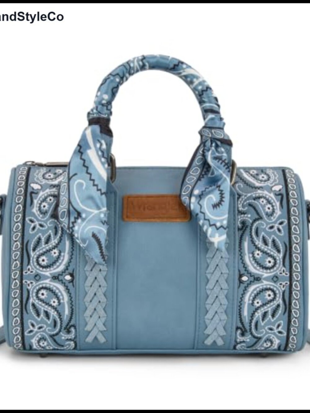 Montana West Wrangler Desert Paisley Boston Bag Faux Leather Embroidered Purse